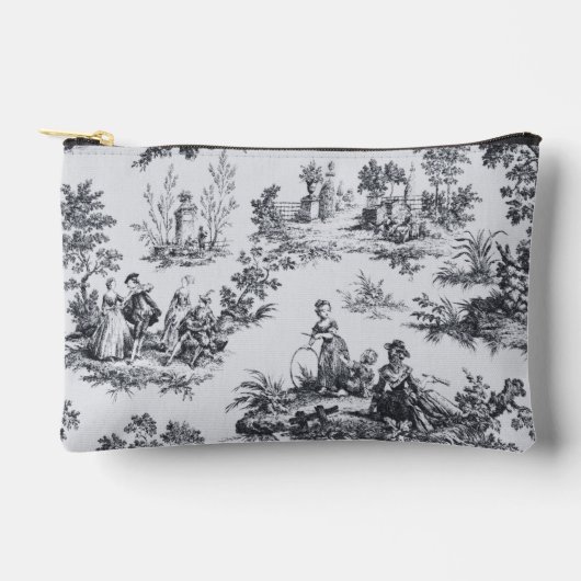 Frans toile de jouy zwart en wit elegant etui (Voorkant)