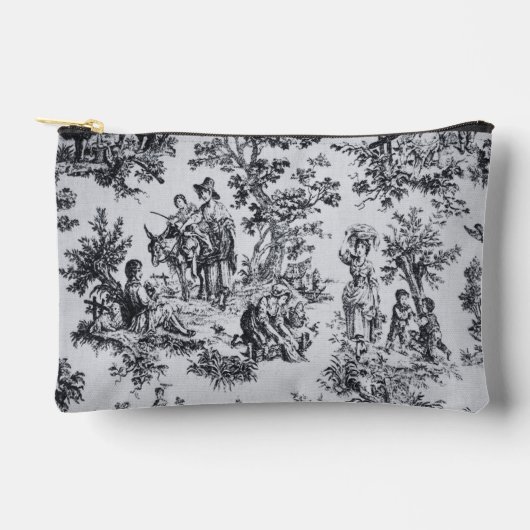 Frans toile de jouy zwart en wit elegant etui (Voorkant)