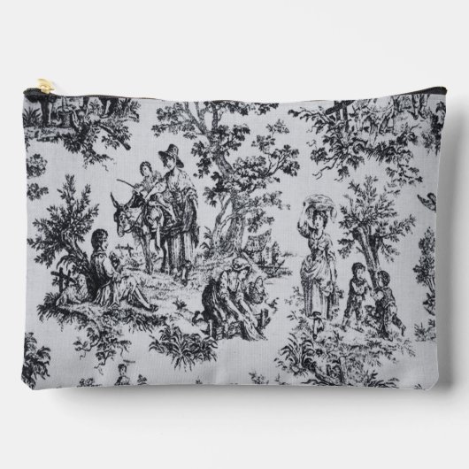Frans toile de jouy zwart en wit elegant etui (Voorkant)