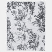 Frans toile de jouy zwart en wit elegant fleece deken (Voorkant)