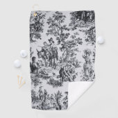 Frans toile de jouy zwart en wit elegant golfhanddoek (Insitu)