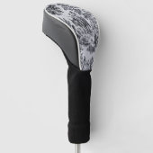Frans toile de jouy zwart en wit elegant golfheadcover (Schuin)