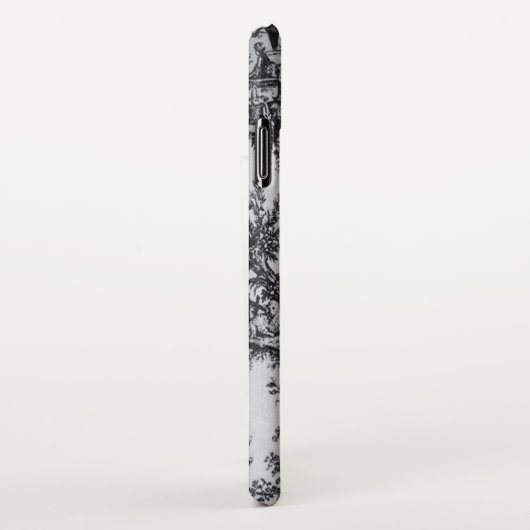 Frans toile de jouy zwart en wit elegant iPhone hoesje (Rechterkant)