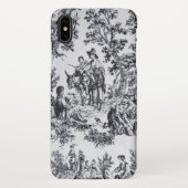 Frans toile de jouy zwart en wit elegant iPhone hoesje (Achterkant)