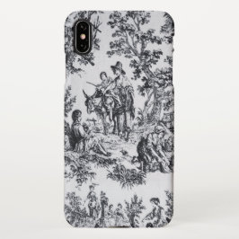 Frans toile de jouy zwart en wit elegant iPhone XS max hoesje
