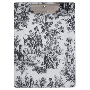 Frans toile de jouy zwart en wit elegant klembord