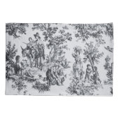 Frans toile de jouy zwart en wit elegant kussensloop (Achterkant)