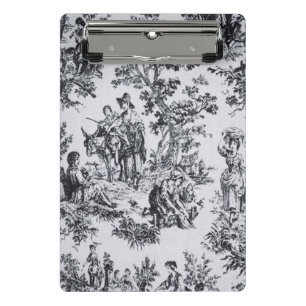 Frans toile de jouy zwart en wit elegant mini klembord