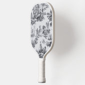 Frans toile de jouy zwart en wit elegant pickleball paddle (Links)