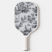 Frans toile de jouy zwart en wit elegant pickleball paddle (Achterkant)