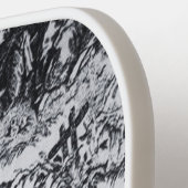 Frans toile de jouy zwart en wit elegant pickleball paddle (Links Detail)