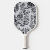 Frans toile de jouy zwart en wit elegant pickleball paddle (Achterkant)