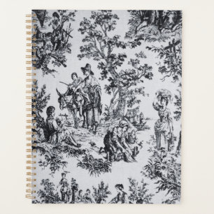 Frans toile de jouy zwart en wit elegant planner