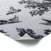 Frans toile de jouy zwart en wit elegant poster (Hoek)