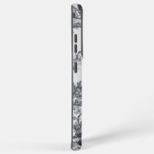 Frans toile de jouy zwart en wit elegant samsung galaxy hoesje (Rechterkant)