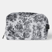 Frans toile de jouy zwart en wit elegant toilettasje (Achterkant)