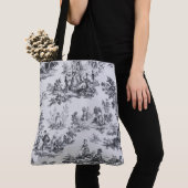Frans toile de jouy zwart en wit elegant tote bag (Dichtbij)
