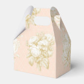 Frans Toile Elegant Bloemen Meisje Baby shower Blu Bedankdoosjes (Achterkant)