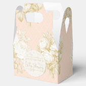 Frans Toile Elegant Bloemen Meisje Baby shower Blu Bedankdoosjes (Geopend)