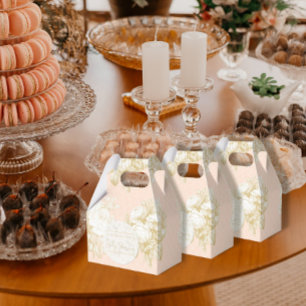 Frans Toile Elegant Bloemen Meisje Baby shower Blu Bedankdoosjes