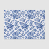 Frans Toile Erfgoed Blauwe Bloem Inspirerend Tissuepapier (Voorkant)