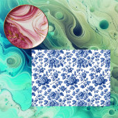 Frans Toile Erfgoed Blauwe Bloem Inspirerend Tissuepapier