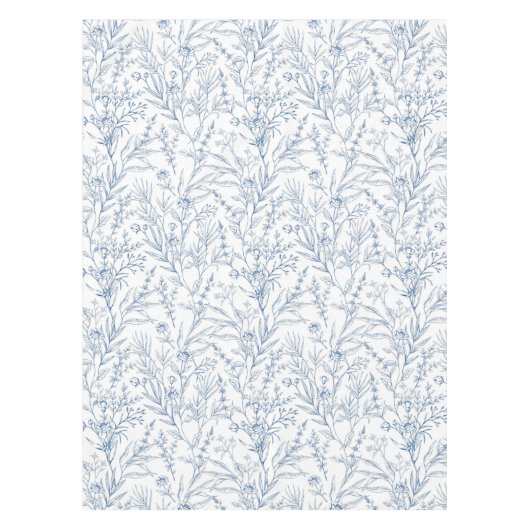  Frans Toile Floral Dainty Blauw & Wit Tafelkleed (Voorkant)
