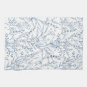 Frans Toile Floral Dainty Blauw & Wit Theedoek (Horizontaal)