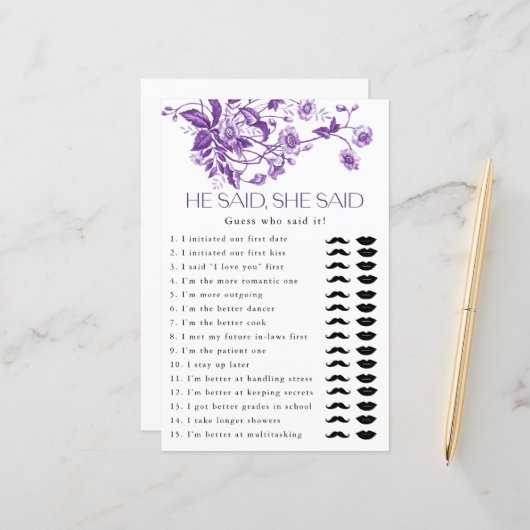 Frans Toile Floral Hij zei dat ze zei bruids spel (Voorkant / Achterkant in situ)