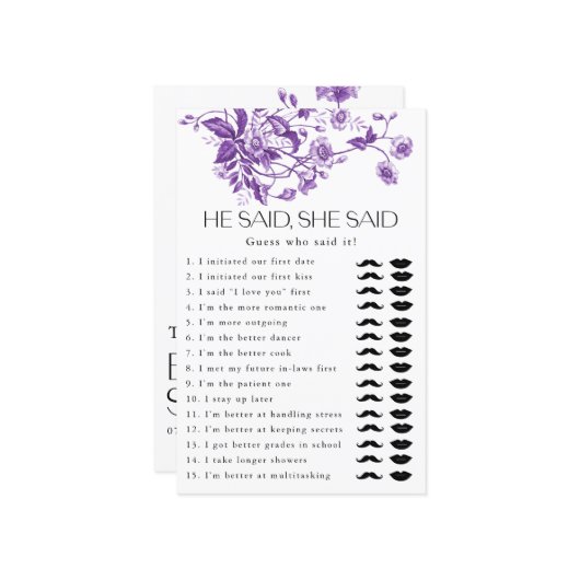 Frans Toile Floral Hij zei dat ze zei bruids spel (Voorkant / Achterkant in situ)