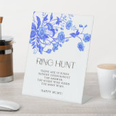 Frans Toile Floral Vrijgezellenfeest Ring Hunt Reclamebord Met Voetstuk (Insitu)