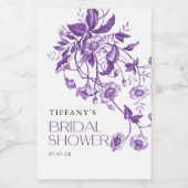  Frans Toile Floral Vrijgezellenfeest Wijn Etiket (Enkel label)