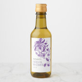  Frans Toile Floral Vrijgezellenfeest Wijn Etiket (Voorkant)