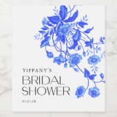 Frans Toile Floral Vrijgezellenfeest Wijn Etiket (Enkel label)