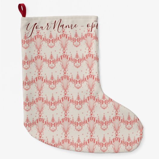 Frans Toile Geïnspireerd Woodland personaliseert Grote Kerstsok (Voorkant)