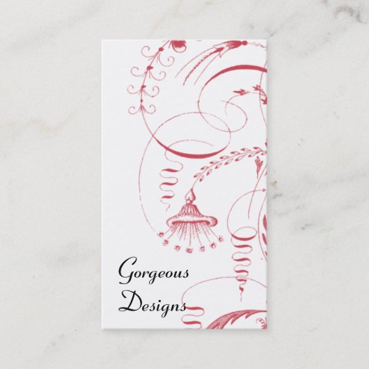 Frans Toile in Rode en Witte Visitekaartjes (Voorkant)