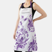  Frans Toile Paarse Bloemen Vrijgezellenfeest Schort (Insitu)