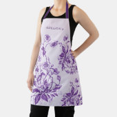 Frans Toile Paarse Bloemen Vrijgezellenfeest Schort (Insitu)