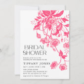  Frans Toile Roze Bloemen Vrijgezellenfeest Kaart (Voorkant)