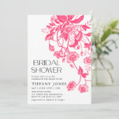  Frans Toile Roze Bloemen Vrijgezellenfeest Kaart (Staand voorkant)