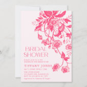  Frans Toile Roze Bloemen Vrijgezellenfeest Kaart (Voorkant)