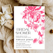  Frans Toile Roze Bloemen Vrijgezellenfeest Kaart