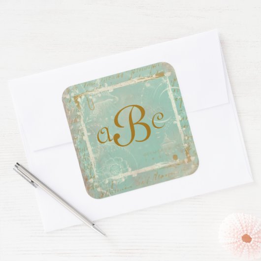  Frans Toile & Script Aangepaste Stickers (Envelop)