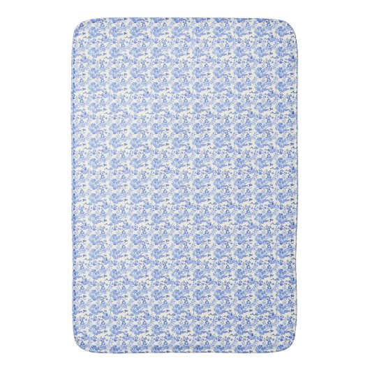 Frans Toile Style Blue en White Badmat (Voorkant Verticaal)