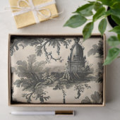 Frans Toile - Zwart ontwerp op Crème Tissue Paper Tissuepapier (Geschenk)