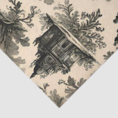 Frans Toile - Zwart ontwerp op Crème Tissuepapier (Detail)