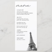Frans toilet Bat Mitzvah Eiffeltoren Elegant Menu (Voorkant)