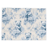 Frans toiletpapier met bloemenmotief en beer groot cadeauzakje (Achterkant)