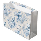 Frans toiletpapier met bloemenmotief en beer groot cadeauzakje (Achterkant Gekanteld)