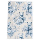 Frans toiletpapier met bloemenmotief en beer medium cadeauzakje (Achterkant)